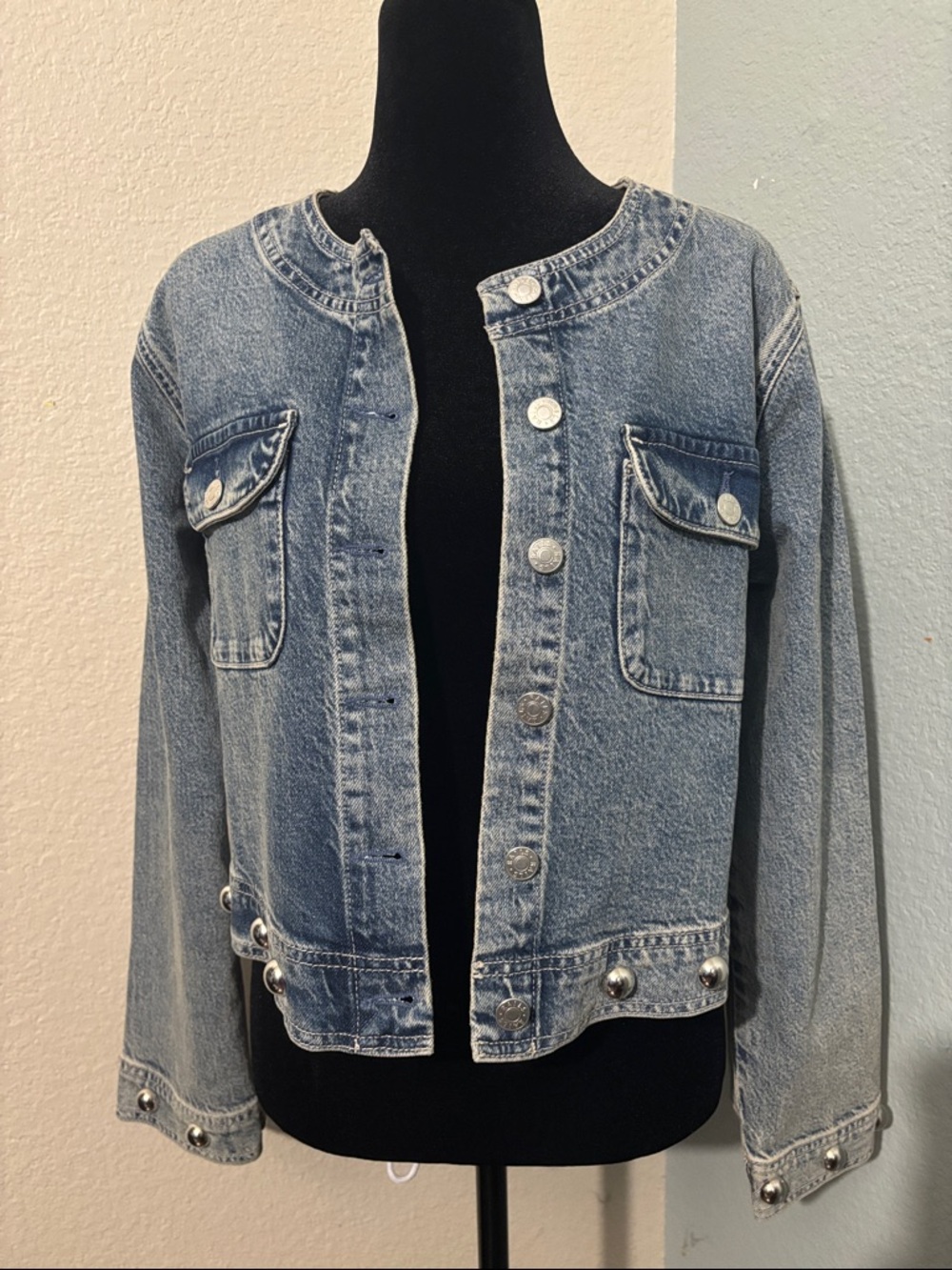 $278 Rails Capistrano Jacket Desert Sky Studded Denim Pocketed Jacket - Picture 5 of 14